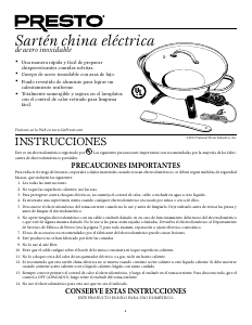 Manual de uso Presto 05900 Sartén