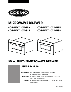 Bruksanvisning Cosmo COS-MWD3012NHBK Mikrovågsugn