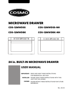 Bruksanvisning Cosmo COS-12MWDBK Mikrovågsugn