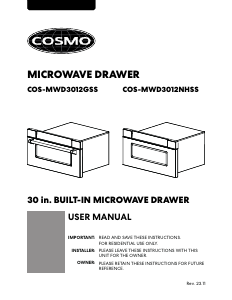 Bruksanvisning Cosmo COS-MWD3012GSS Mikrovågsugn