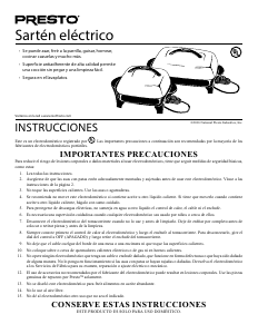 Manual de uso Presto 06620 Sartén