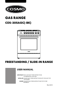 Bruksanvisning Cosmo COS-305AGC Spis