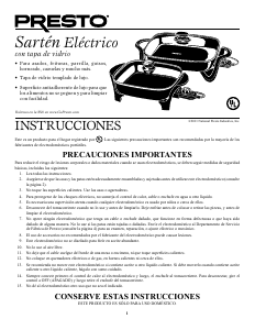 Manual de uso Presto 06626 Sartén