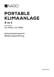 Bedienungsanleitung NABO KA 7004 Klimagerät