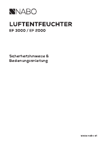 Bedienungsanleitung NABO EF 2000 Luftentfeuchter