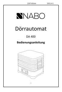 Bedienungsanleitung NABO DA 400 Lebensmitteltrockner
