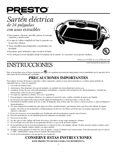 Manual de uso Presto 06855 Sartén