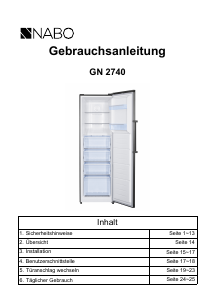 Bedienungsanleitung NABO GN 2740 Gefrierschrank