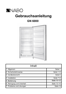 Bedienungsanleitung NABO GN 6000 Gefrierschrank