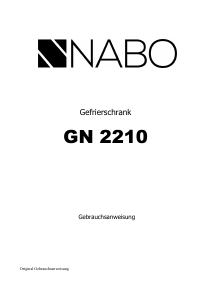 Bedienungsanleitung NABO GN 2210 Gefrierschrank