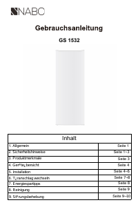Bedienungsanleitung NABO GS 1532 Gefrierschrank