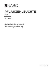 Bedienungsanleitung NABO GL 1000 Pflanzenlampe