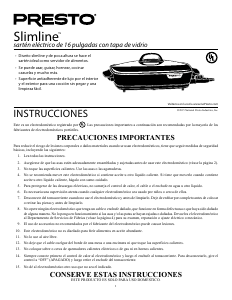 Manual de uso Presto 06858 Slimline Sartén