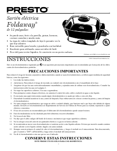 Manual de uso Presto 07115 Foldaway Sartén
