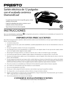 Manual de uso Presto 07116 Sartén