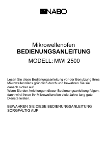 Bedienungsanleitung NABO MWI 2500 Mikrowelle