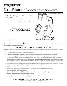 Manual de uso Presto 02910 SaladShooter Robot de cocina