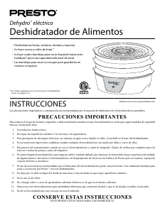 Manual de uso Presto 06300 Dehydro Deshidratador