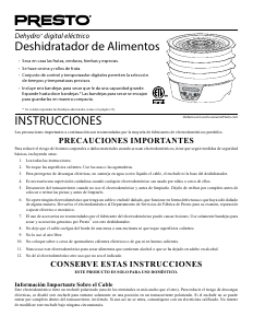 Manual de uso Presto 06301 Dehydro Deshidratador