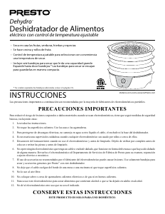 Manual de uso Presto 06302 Dehydro Deshidratador