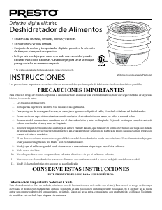 Manual de uso Presto 06303 Dehydro Deshidratador
