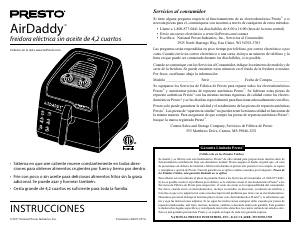 Manual de uso Presto 03412 AirDaddy Freidora