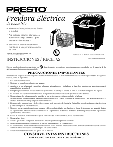 Manual de uso Presto 05400 Freidora