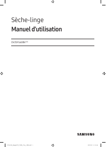 Mode d’emploi Samsung DV25FG60BVBBAC Sèche-linge