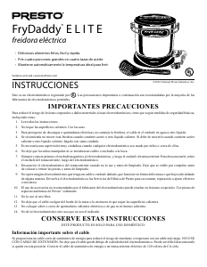 Manual de uso Presto 05426 FryDaddy Elite Freidora