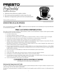 Manual de uso Presto 05429 FryDaddy Freidora