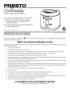 Manual de uso Presto 05444 CoolDaddy Freidora