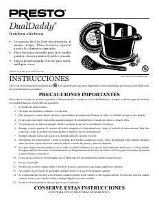 Manual de uso Presto 05450 DualDaddy Freidora