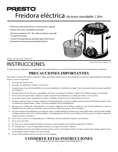 Manual de uso Presto 05470 Freidora