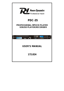 Manual Power Dynamics 172.824 PDC-35 CD Player