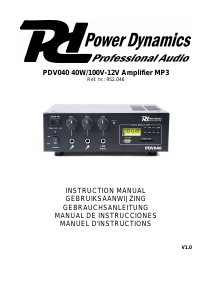 Manual de uso Power Dynamics 952.046 PDV040 Amplificador