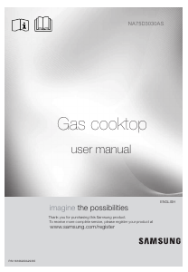 Manual Samsung NA75D3030AS Hob