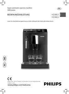 Bedienungsanleitung Philips HD8822 Espressomaschine