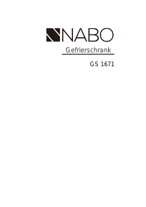 Bedienungsanleitung NABO GS 1671 Gefrierschrank