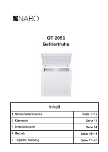 Bedienungsanleitung NABO GT 2051 Gefrierschrank