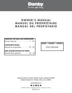 Mode d’emploi Danby DTAC120B2WDB Climatiseur