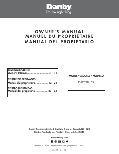 Manual de uso Danby DBC031L1SS Refrigerador