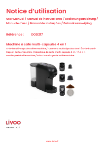 Manual de uso Livoo DOD217C Máquina de café