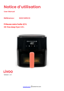 Bruksanvisning Livoo DOC345CO Fritös