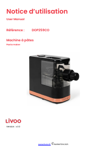 Bruksanvisning Livoo DOP259CO Pastamaskin