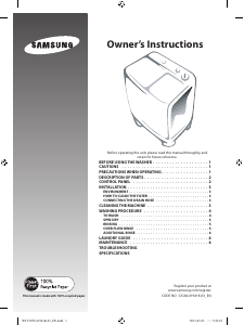 Handleiding Samsung WT80J7WFCH Wasmachine