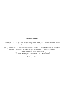 Bruksanvisning Smeg TSF01DGUK Dolce & Gabbana Brödrost