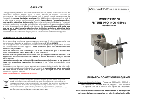 Mode d’emploi KitchenChef HDF4 Friteuse