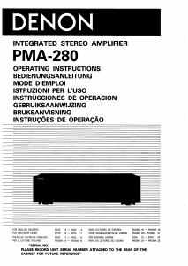 Mode d’emploi Denon PMA-280 Amplificateur