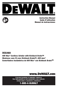 Mode d’emploi DeWalt DCG460B Meuleuse angulaire