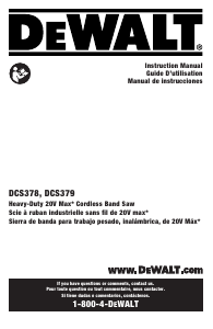 Mode d’emploi DeWalt DCS378P1 Scie à ruban